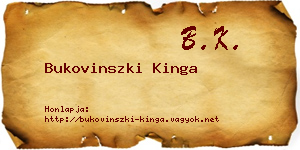 Bukovinszki Kinga névjegykártya