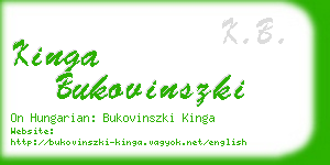 kinga bukovinszki business card
